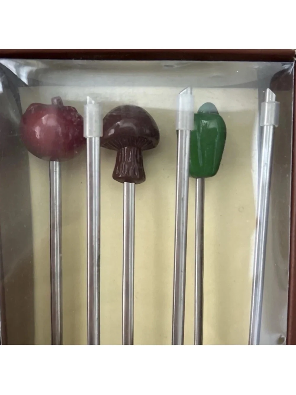 Vintage Williams Sonoma Enameled Vegetable Garden Skewers - Assorted Colors